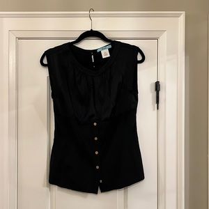 Black silk tank top